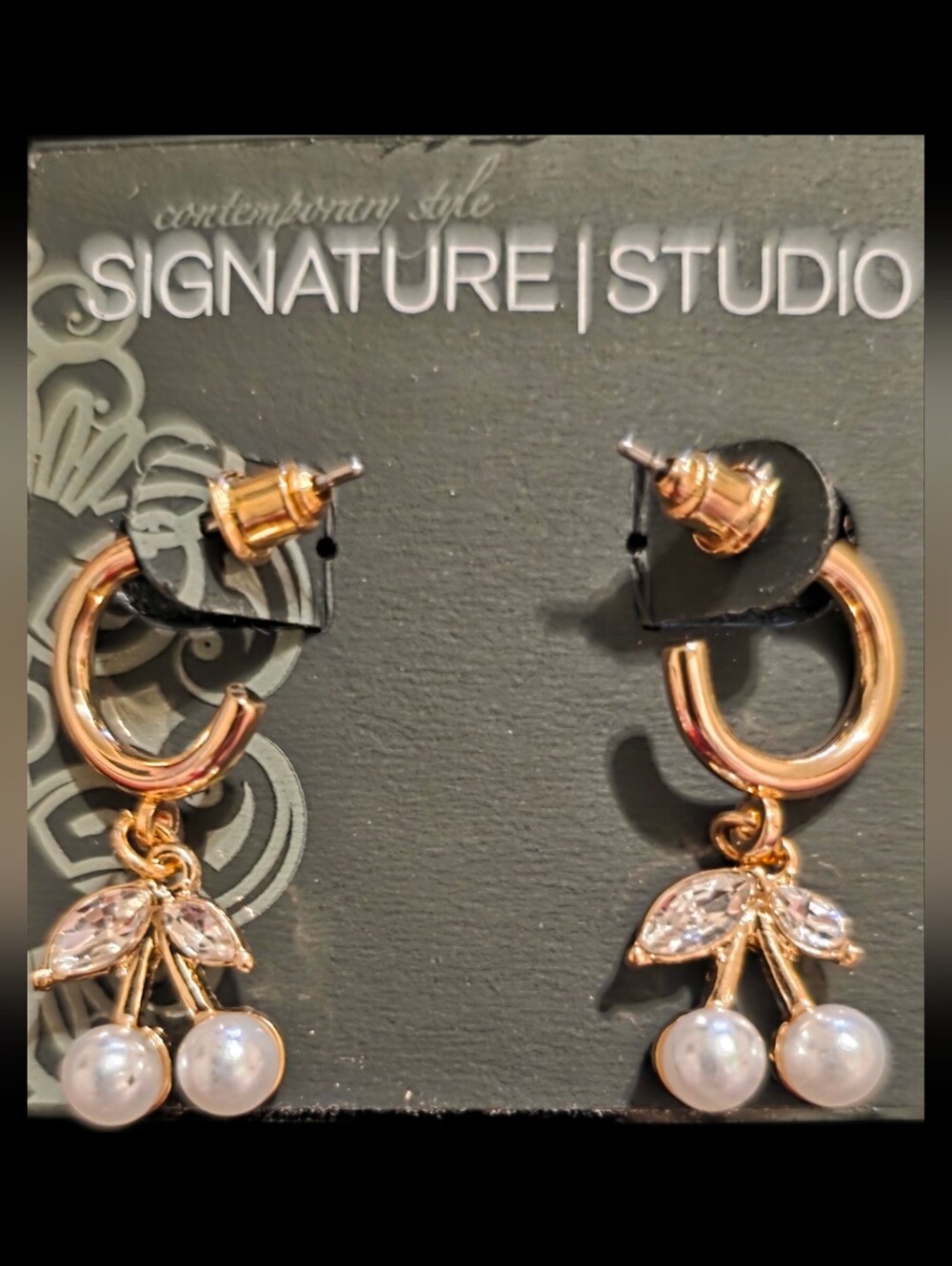 Cherries On Hoop Earrings